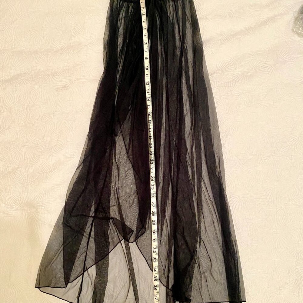 Black Sheer stretchy teddy NEW and sheer Skirt - Picture 8 of 10